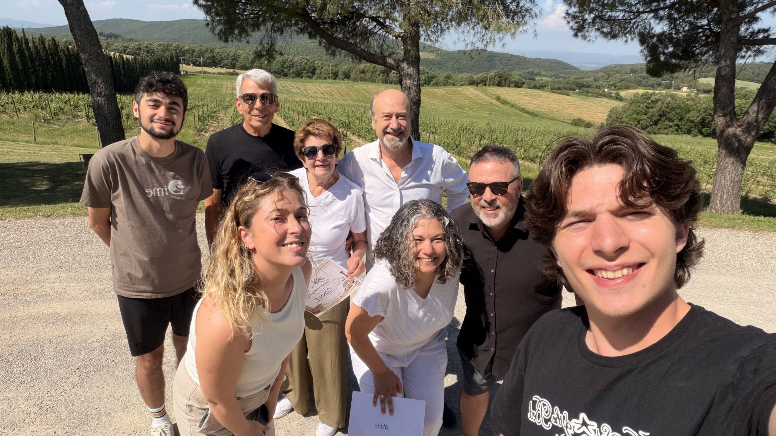 International guests after a cooking class in San Gimignano